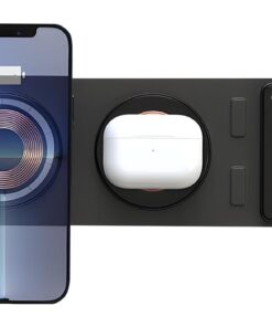 LABS BL36 5W 3in Manyetik Magsafe Uyumlu Katlanabilir Hızlı Kablosuz Şarj İstasyonu, Gri