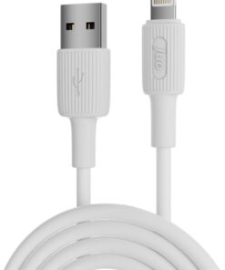 12W 2.4A USB-A to Lightning iPhone iPad Silikon Hızlı Şarj ve Data Kablosu Beyaz 1 Metre