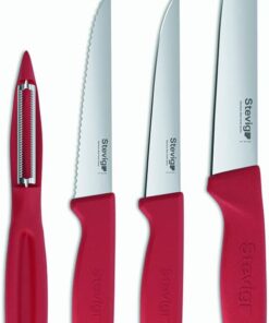 Cut 4 Fresh Sebze Soyacak ve Bıçak Seti 4 Parça Kırmızı ST-402