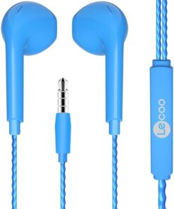 Lenovo Eh104 3.5mm Jack Girişli Gürültü Önleyici Mikrofon, Ses Ayarı Panelli Stereo Hd Mikrofon Yüksek Çözünürlüklü, Kulak İçi Mikrofonlu Kulaklık, Tek Ebat, Mavi