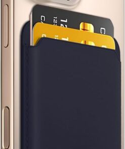 iPhone için Magsafe ile Uyumlu Cüzdan Manyetik Kartlık Yenilenmiş V2 Güçlü Mıktanıs ile Süper Yapışma ve Sağlam Tutuş (Lacivert, Modern)