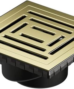 V-Flow Kare 5606981 Duş Kanalı Yandan Çıkışlı DK 800 Kapak Parlak Altın