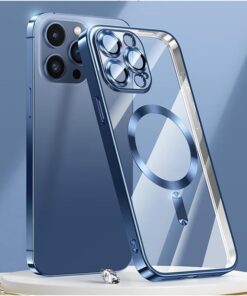 15 Pro Max Uyumlu Kılıf Kamera Lens ve Hoparlör Toz Korumalı Kablosuz Şarj Özellikli Esnek Silikon (Titanyum Mavi)