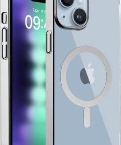 LABS iPhone 15 Plus ile Uyumlu MagSafe Uyumlu Slim Fit Kılıf Kablosuz Şarj Destekleyen Sararmaya Karşı Korumalı Kapak (Gümüş Rengi)