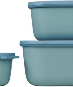 - Çok amaçlı Cirqula dikdörtgen 3 parçalı set - Kapaklı saklama kabı - Saklama kutusu, buzdolabı, derin dondurucu ve mikrodalga fırın kabı olarak uygundur - 750, 1500 & 3000 ml - Nordic Green