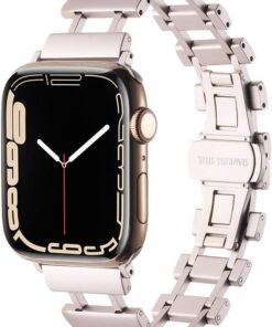 Apple İle Uyumlu Watch 38mm/40mm KRD-96 Metal Kordon Starlight
