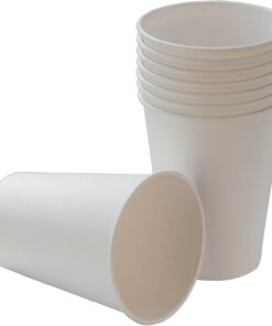 12 oz beyaz tek kullanımlık karton bardak 300 ml, kahve, çay, ofis, ev ve parti kullanımı için bardaklar - 50'li paket