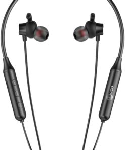 ES201 Boyun Bantlı Kablosuz Bluetooth 5.0 Mikrofonlu Kulak İçi Kulaklık - Esnek Kablo Yapısı, 8 Saat Uzun Pil Ömürlü, Spor, Koşu, Egzersiz için, Ter ve Toza Dayanıklı, Kulak İçi Kulaklık Siyah
