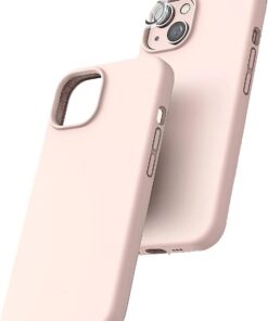 GİYİM & AKSESUAR İphone 14 (6.1) inç İle Uyumlu içi Kadife Kaplama Gerçek Silinebilir Leke Tutmaz Lansman Kılıf Şok Emici Full Kasa Koruma Sağlayan Kılıf (Pudra Pembe)
