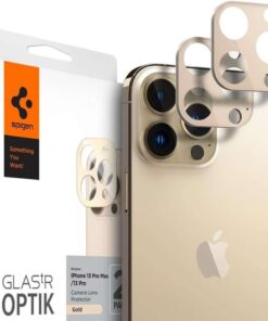 iPhone 13 Pro Max / 13 Pro Kamera Lens Camı Koruyucu GLAS.tR Optik (2 Adet) Gold - AGL04034