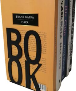 Dekoratif Book Yazı Tasarımlı Kitap Tutucu Desteği Mat Siyah.(KİTAP AYRAÇI HEDİYELİ)