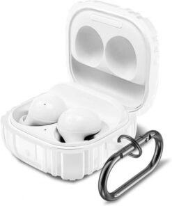 Samsung Galaxy Buds Pro 2 ile uyumlu Kulaklık Kılıf Darbeye Dayanıklı Fundamental Sert Koruyucu Toz ve Kirden Koruyan Galaxy Buds Pro 2 ile uyumlu Kılıf Beyaz