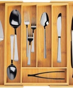 7 Bölmeli Bambu Kaşıklık – Antibakteriyel Çekmece İçi Düzenleyici Organizer | Doğal Ahşap, Şık ve Dayanıklı Tasarım