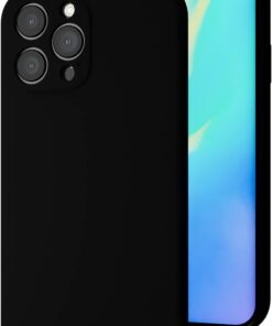 iPhone 13 Pro Max uyumlu Kamera Korumalı, Mikrofiber Astarlı, Sıvı Silikon Kılıf (Siyah)