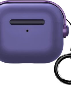 LABS Airpods Pro/Pro 2 DjPods Sert Malzemeli Kilitli Kapak Askı Aparatlı Airpods Pro/Pro 2 Uyumlu Kılıf (Mor - Mor)