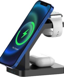 BL34 3 in 1 Magsafe Uyumlu 15W Telefon, Kulaklık, Apple Watch Uyumlu Masaüstü Stand Kablosuz Şarj Cihazı