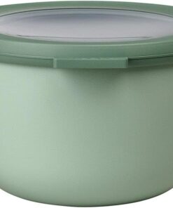 - Multi Bowl Cirqula Round - Kapaklı Saklama Kabı - Buzdolabı için hava geçirmez saklama kutusu ve mikrodalga fırın kabı olarak uygundur - 1000 ml - Nordic Sage