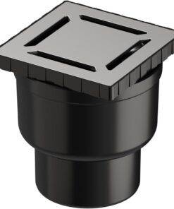 V-Flow Kare 5608276 Duş Kanalı, Alttan Çıkışlı, 10x10 cm, DK 100 Kapak, Mat Krom