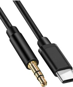 AUX kablosu 3,5 mm ses kablosu - Kulaklık, Apple iPhone iPod iPad, Echo Dot, ev/araç stereo sistemleri, akıllı telefonlar, MP3 çalar ve daha fazlası için 1m jak USB Tip C AUX kablosu