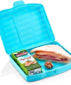 Çift Bölmeli Beslenme Kutusu, Hijyenik, BPA İçermez (Mavi)