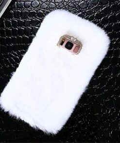 Galaxy J7 Core Uyumlu Tüylü Yumuşak Peluş Kılıf (Beyaz)