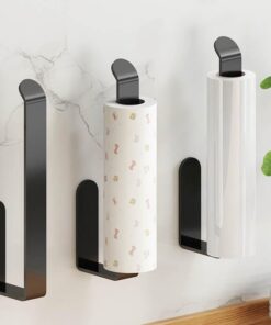 Banyo Lamalı Siyah Yapışkanlı Lüks Tasarım Solo Peçetelik Havluluk, Solo Peçetelik Havlu Kağıdı Askısı