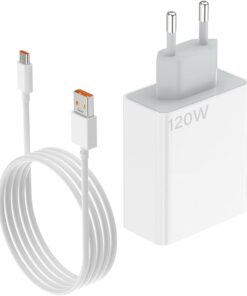 USB C Kablolu Hızlı Şarj Cihazı Duvar Şarj Cihazı Hızlı Şarj Aleti USB Çıkışlı Tablet ve Telefon Şarj Aleti Fast Charge Wall Charger USB Şarj Başlığı TRW420 (120W)