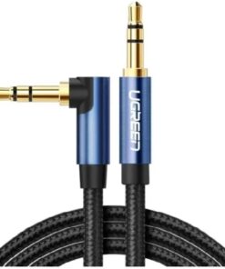 90 Derece L Tipi 3.5 mm Aux Ses Kablosu Mavi 2 Metre