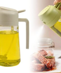 yağı için yağ spreyi, yağ püskürtme şişesi, dahiyane 2'si 1 arada fonksiyonlu, 470 ml çok fonksiyonlu cam yağ spreyi (BEYAZ)