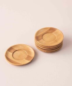 HOME Bambu Natürel 6 Adet Yuvarlak Çay Tabağı 10 cm