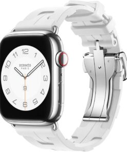 Apple İle Uyumlu Watch 38mm/40mm Spor Görünümlü KRD-94 Silikon Kordon Beyaz