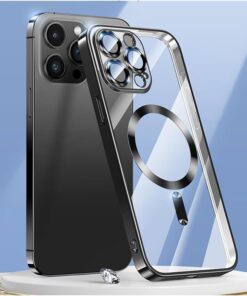 15 Pro Max Uyumlu Kılıf Kamera Lens ve Hoparlör Toz Korumalı Kablosuz Şarj Özellikli Esnek Silikon (Siyah)