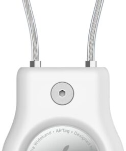 AirTag için Örgülü Metal Kablolu Kılıf - Beyaz