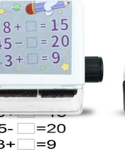 Roller dijital öğretim mührü, 2'si 1 arada ek ve çıkarma silindir damgası, yeniden kullanılabilir hesaplamalı matematik eğitim oyuncak damgası, matematik pratik soruları 100