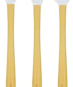 Indigo 3'Lü Beyaz Renkli Noktalı Bambu Silikon Spatula Seti Uzun 26 Cm Vlt1518
