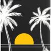 Iphone 12 Pro Max Siyah Silikon Telefon Kılıfı - Tropical Sunrise