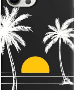 Iphone 12 Pro Max Siyah Silikon Telefon Kılıfı - Tropical Sunrise