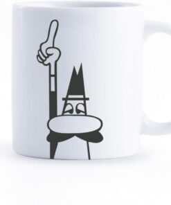 - Kupa - Mug - 250mL - Bialetti İkonik Bıyıklı Adam Desenli - Porselen