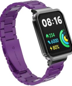 Xiaomi İle Uyumlu Redmi Watch 2 Lite KRD-60 Metal Kordon Mor