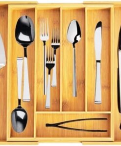 7 Bölmeli Bambu Kaşıklık Antibakteriel Çekmece içi Düzenleyici Organizer