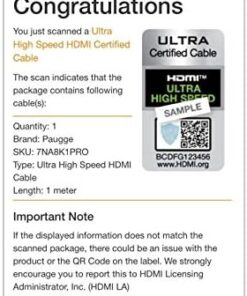 Ultra Sertifikalı HDMI® 2.1b Kablo - (2.1b/2.1/2.0b/2.0/1.4) 10K, 8K 60Hz, 4K 240Hz 165Hz 144Hz 120Hz 60Hz, eARC, HDCP2.3, HDR, D-HDR, Dolby Vision, Dolby Atmos (1 Metre)
