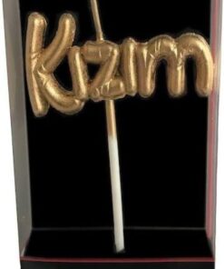 Yazılı Folyo Balon Şekilli Gold Mum mum1002-5