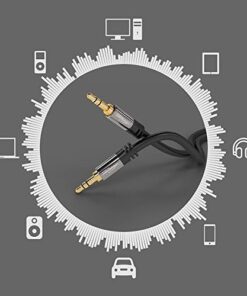 – Aux Kablosu, 3,5mm Jak Kablosu – 5m – Kırılmaya Dayanıklı Metal Fişler – 0,3-10m arasında mevcut (Ses/Kulaklık Kablosu/Aux Kablo, PC/Dizüstü Bilgisayar, Araba ve HiFi, siyah)