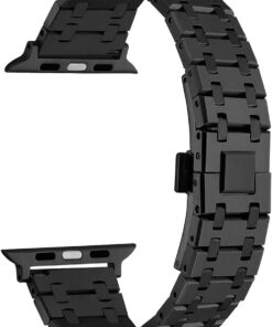 Apple İle Uyumlu Watch 38mm/40mm KRD-83 Metal Kordon Siyah