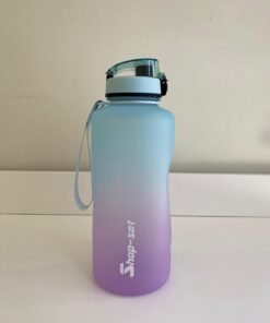 2000 ML Tritan Motivasyonlu Su Matarası PİPETLİ ve SÜZGEÇLİ (LİLA - AÇIK MAVİ)