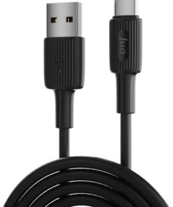 12W USB-A to Type-C Silikon Hızlı Şarj ve Data Kablosu Siyah 1 Metre