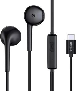 Type-C Kablolu Siyah Renk iPhone 15 Uyumlu Mikrofonlu Kulakiçi Kulaklık AUT124-E