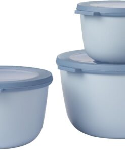 - Çok amaçlı Cirqula Round 3 parçalı set - Kapaklı saklama kabı - Saklama kutusu, buzdolabı, derin dondurucu ve mikrodalga fırın kabı olarak uygundur - 500 ml, 1000 ml ve 2000 ml - Nordic Blue