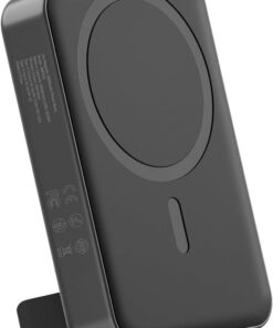 10000mAh MagSafe Powerbank Standlı PD20W Taşınabilir Kablosuz Hızlı Şarj Cihazı Siyah