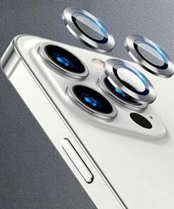 iPhone 13 Pro İle Uyumlu Arka Kamera Lens Koruyucu Gümüş, iPhone 13 pro Uyumlu kamera koruma Düğme koruma
